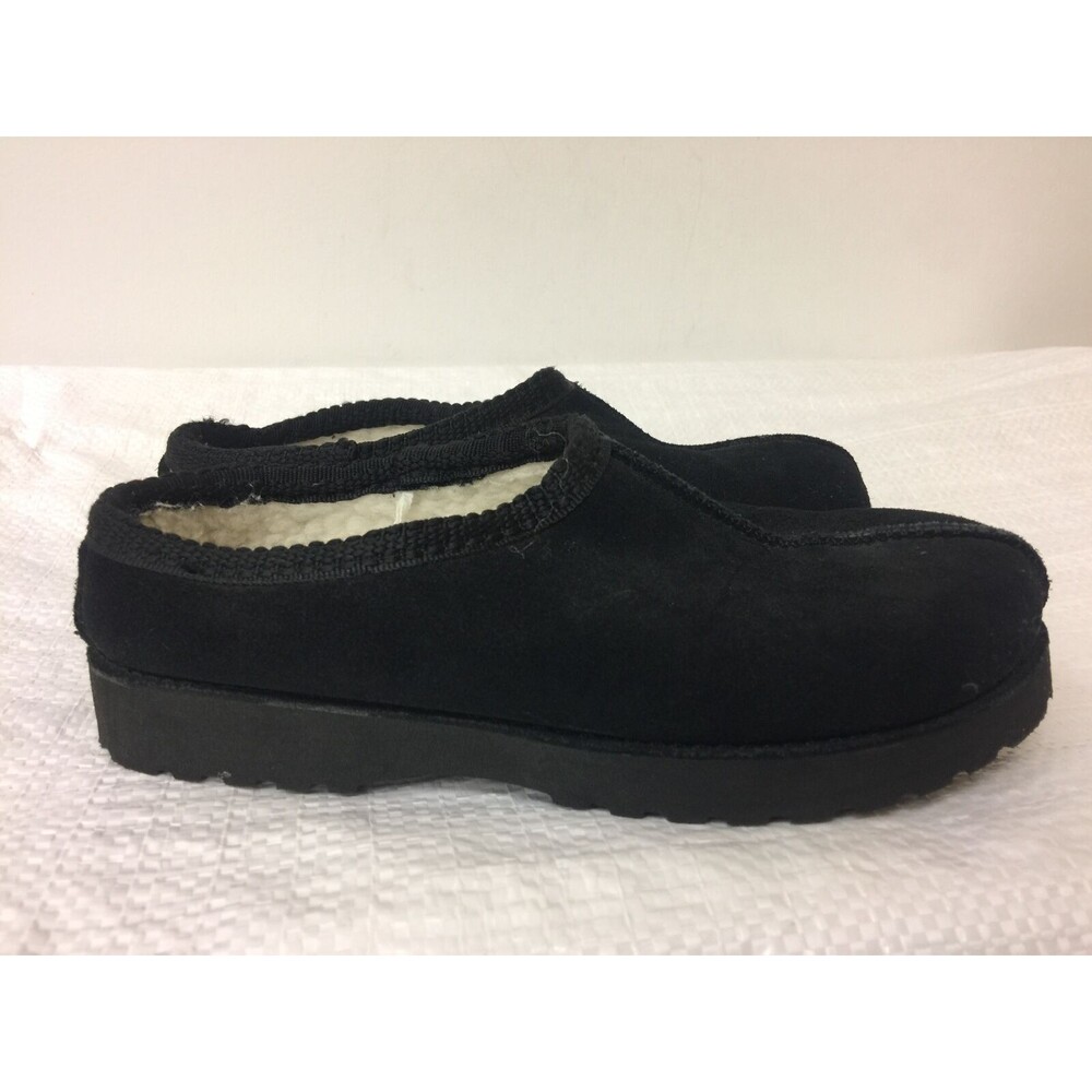 Children Place for kids black  faux Fur Lined  suede  sip on Slippers size 1